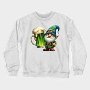 St Patricks Day Gnome Drinking Beer Crewneck Sweatshirt